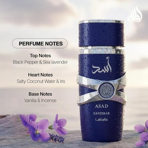 Lattafa Asad Zanzibar Eau de Parfum for Men, 3.4 oz