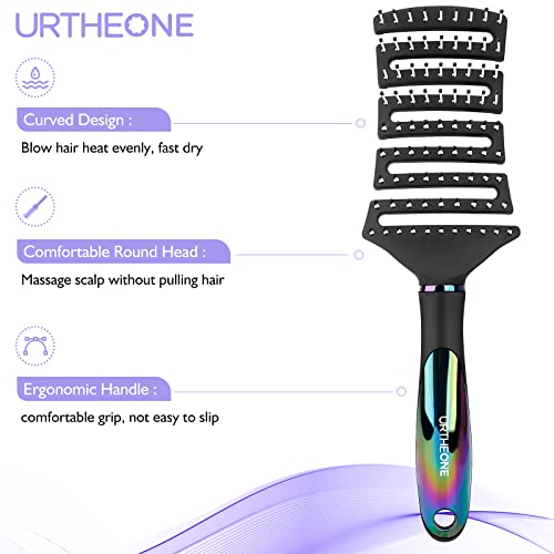 URTHEONE Curved Vented Detangling Hair Brush for All Hair Types