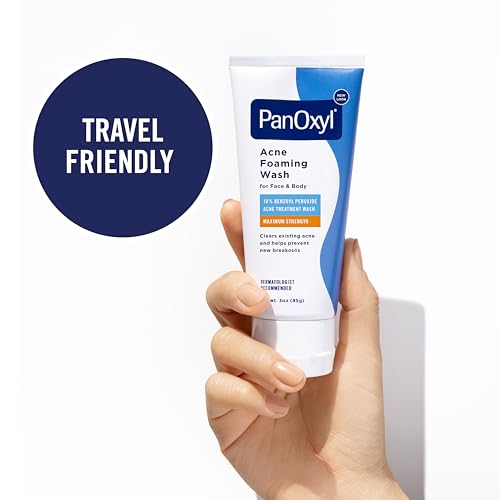 PanOxyl Acne Foaming Wash Benzoyl Peroxide 10% Maximum Strength Antimicrobial, 3 Oz, Pack of 2