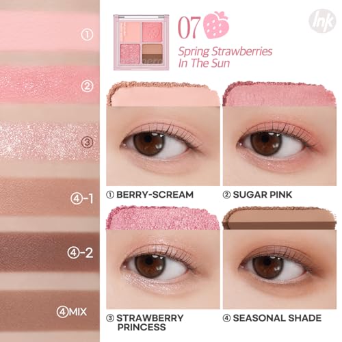 Peripera Ink Pocket Eyeshadow Palette - 4 Shades, Long-Lasting