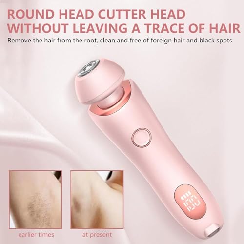 Pink Women’s Electric Shaver & Bikini Trimmer - Wet & Dry Waterproof 2-in-1 Razor with Removable Head