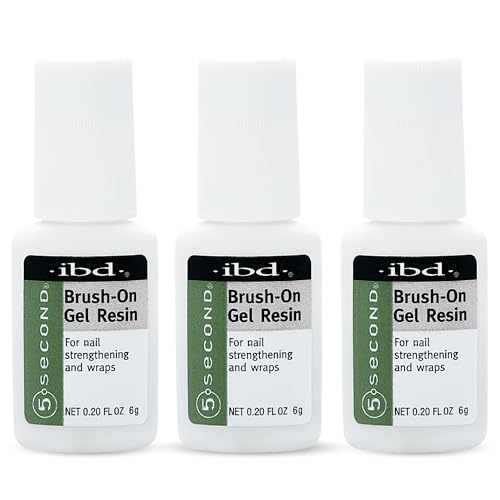 IBD 5 Second Brush-On Nail Glue Gel Resin, Nail Repair - 6g (3 Pack)