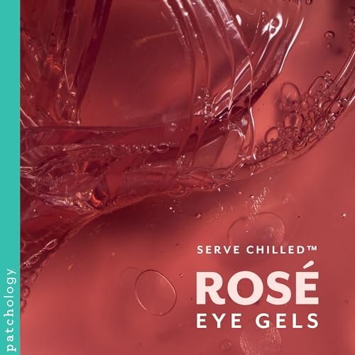 Patchology Serve Chilled Rosé Eye Gels - Eye Patches for Puffy eyes & Dark Circles, Gel Eye Patches, Under Eye Mask w/Hyaluronic Acid, Eye Treatment Products & Mini Beauty Products (15 Pairs/Jar)