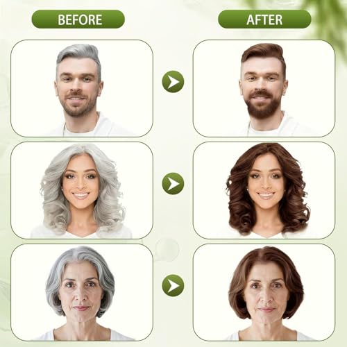 Brown Hair Dye Shampoo - Gray Coverage 3-in-1 Formula