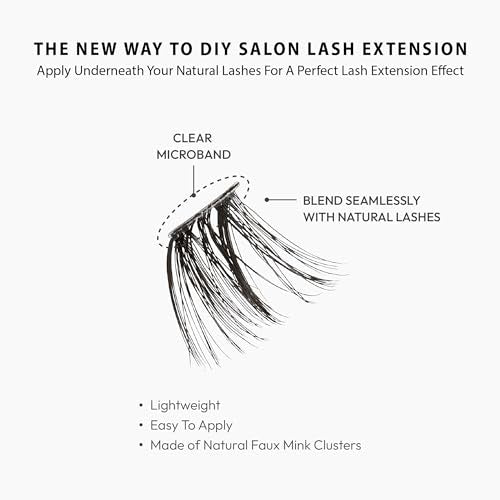 i•ENVY Faux Mink Cluster Lashes Clear Band Extended