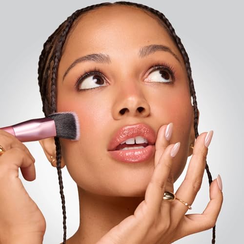 Real Techniques Cheek Hugging Contour Brush, Angled Makeup Brush for Cream Contour Liquid Bronzer & Sculpting, Precision Face Shaping, UltraPlush Bristles, Cruelty-Free, 1 Count