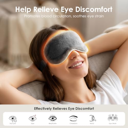 Gray MORLIDEN Heated Eye Mask for Dry Eyes & Stye - Microwave Warm Compress