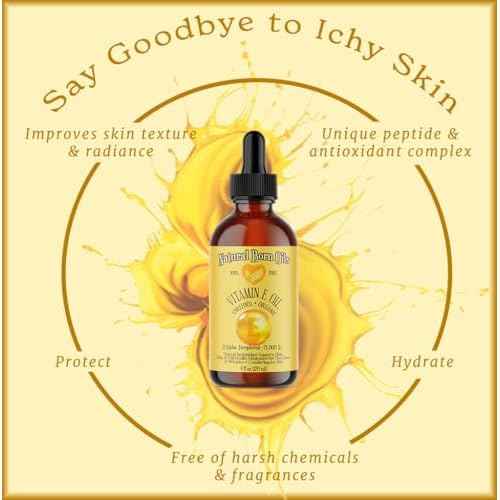 Natural Born Oils Vitamin E Oil (made from Wheat Germ), 16oz, Organic, Cold-Pressed, Nutrient-Rich, Excellent for Glowing Skin, Lustrous Hair