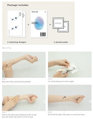 Minimalist Temporary Tattoos for Adults - Small Realistic Fake Tattoos