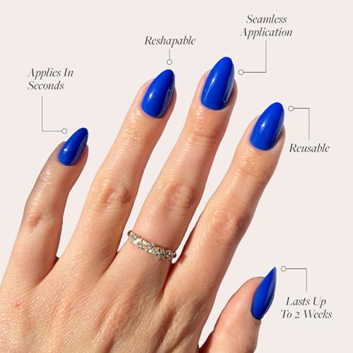 Glamnetic Cobalt Blue Press-On Nails - Short Almond 30 Kit