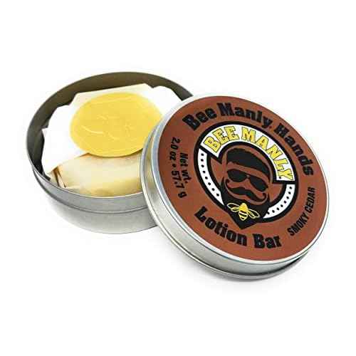 Honey House Naturals Bee Manly Hands Bee Bar ? Smoky Cedar - All Natural Ultra Moisturizing Lotion Bar Infused with Essential Oils in Masculine Scents ? Made in USA (Smoky Cedar)