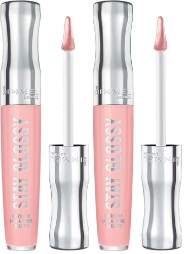 Rimmel Stay Glossy Lip Gloss Non-Sticky 143 Sundae Best 2pk