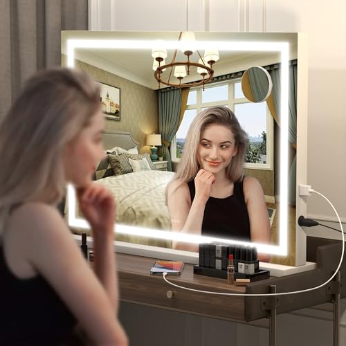 28" x 20" LED Makeup Mirror with Dimmable Touch Control