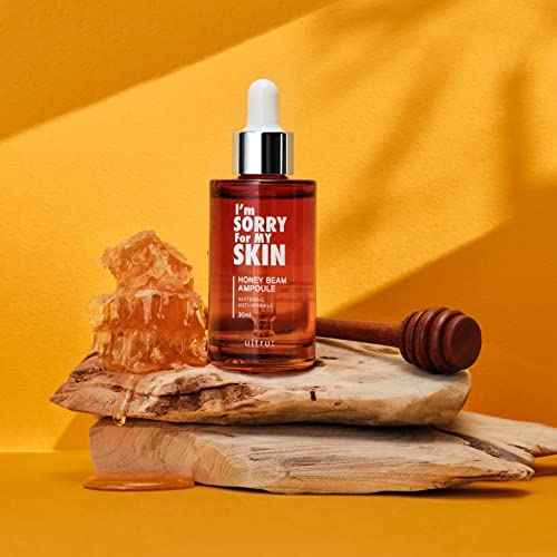 I'M SORRY FOR MY SKIN Facial Skin Ampoule, Korean Skin Care Serum for Face with Propolis, Adenosine and Niacinamide, Anti-Wrinkle & Nourishing Effect (Honey Beam Ampoule)