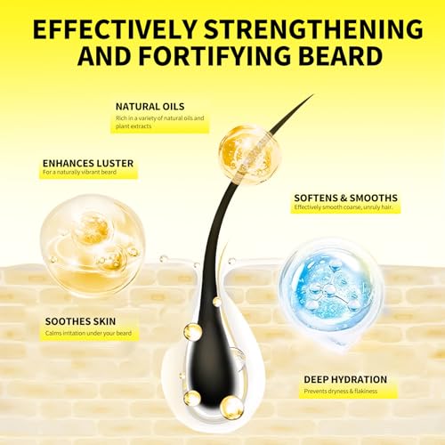 SEVICH Beard Oil for Men 30ml- Natural Beard Growth Oil,with Argan & Jojoba Oil, Soften Strengthen and Moisturize Dry Mustache,Not Greasy & Quickly Absorbed,Healthy Looking