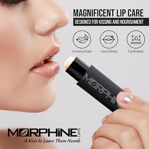 Morphine Lips Lip Balm (Pack of 3 (+ 1 free), Original - Numbing Formula for the Perfect Kiss