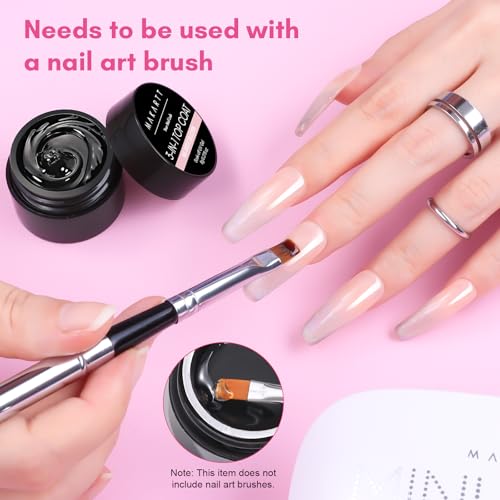 Makartt 2 Pcs Extra Strong Base Coat & Hard Gel Top Coat for Gel Polish with Nail Art Brush, 3-in-1 Long-Lasting Base Coat Nail Gule for Press on Nails Charms Glossy Finish Top Coat for Salon Home Use