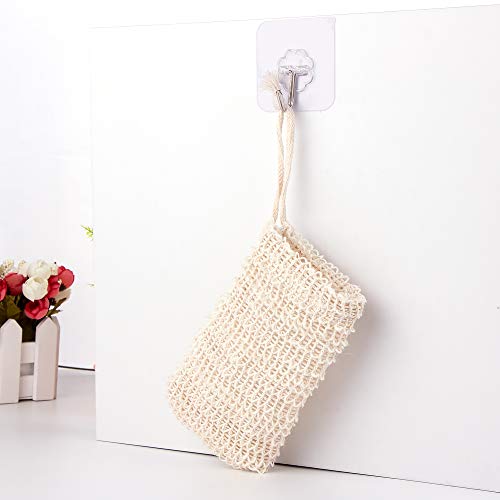 Yoseng 10 Pack Soap Exfoliating Bag Natural Soap Saver,Natural Fiber Soap Bags for Foaming and Drying The Soap, Organic Soap Bag With Pouch Holder for Shower Bath