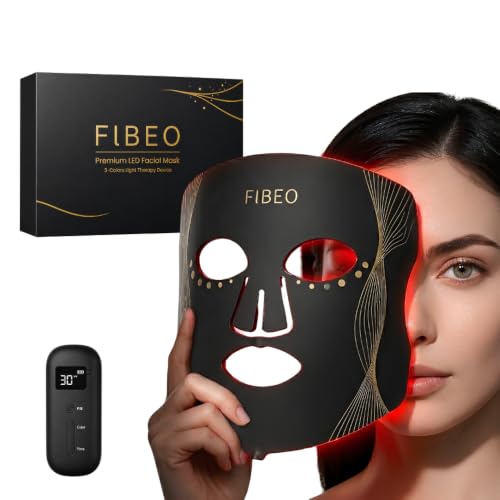 FIBEO LED Red & Near-Infrared Light Therapy Mask for Skin, 3 Modes, 324 LEDs