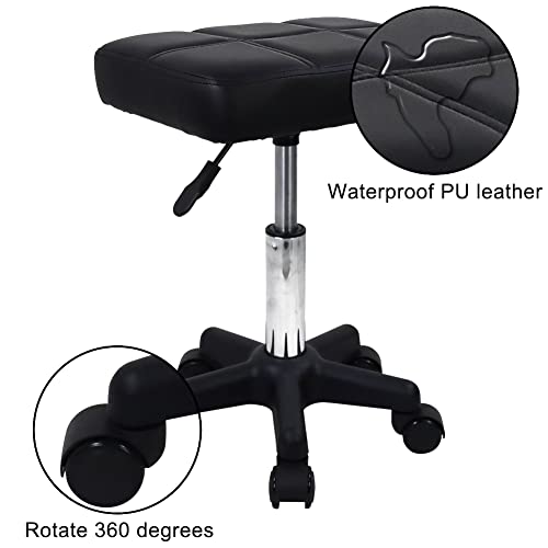 Height Adjustable Rolling Stool with Wheels - Spa Salon Massage