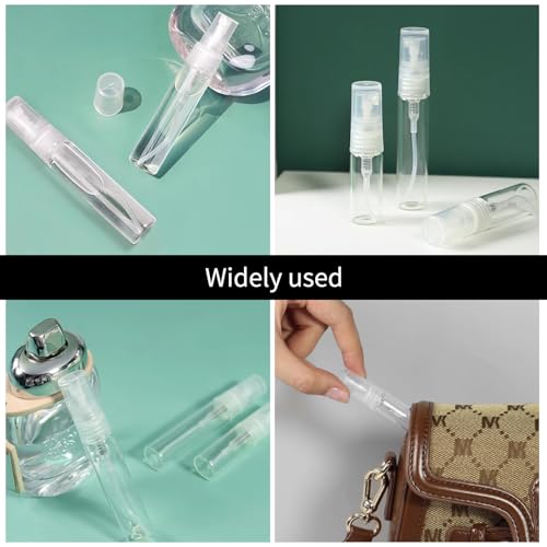 320 Pcs Mini Spray Bottles with 10 Perfume Dispensers, 10 Droppers, and 10 Funnels, Clear Refillable Glass Perfume Atomizer for Travel, Fragrance, Scent Samples, and Pocket Dispensers (5ml)