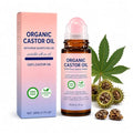 Castor Oil Roll-On with Rose Quartz Roller - 100% Pure Cold-Pressed 1.7 Fl Oz