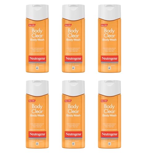 Neutrogena Body Clear Acne Body Wash with Glycerin & 2% Salicylic Acid Acne Medication to Help Treat Breakouts on Back, Chest & Shoulders, Non-Comedogenic, 8.5 fl. Oz, 6 Pack