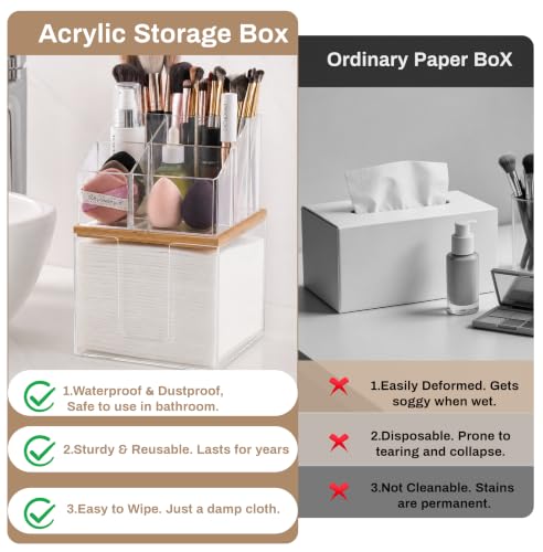 Dual-Layer Disposable Facial Towel Holder & Cosmetic Organizer