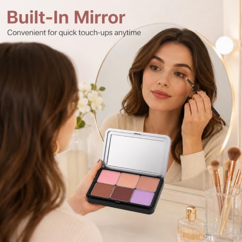 VOSCHOIX Magnetic Refillable Makeup Palette 2 Pack Portable with Mirror