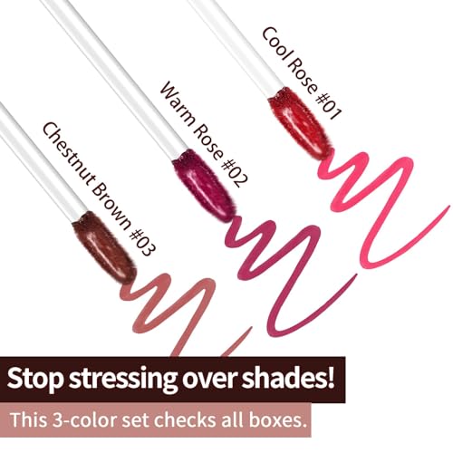 3-Piece Peel Off Lip Stain Set - Long-Lasting Waterproof