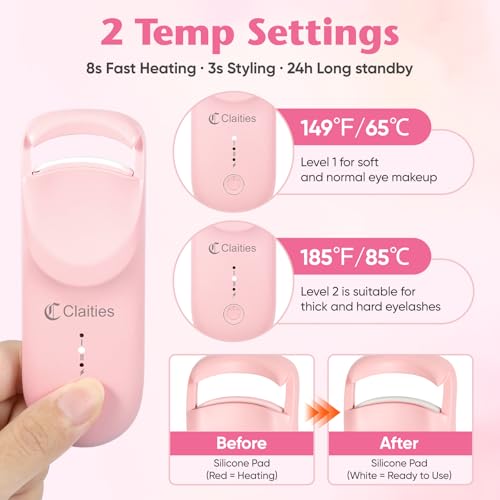 Heated Eyelash Curler with Dual-Temp Control & USB-C