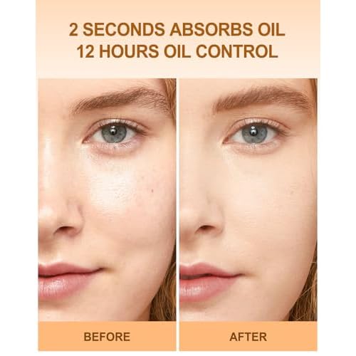 Face Oil Blotting Cushion Instead of Oil Blotting Paper Sheets for Oily Skin, Oil Absorbing Liquid Mattifying Cushion, Oil Control with Natural Tea Tree, Absorb Excess Oil for Makeup