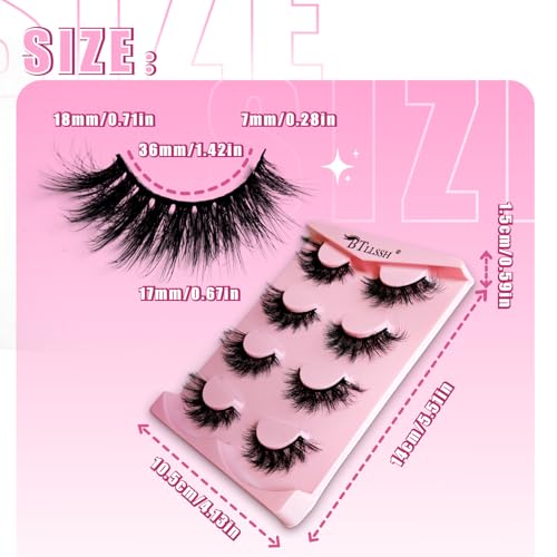 8-Pair Wispy Mink Lashes - Natural 5D Volume Fake Eyelashes