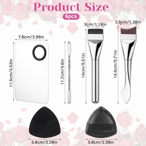 Makeup Mixing Palette Set with Brushes & Spatula - 6Pcs