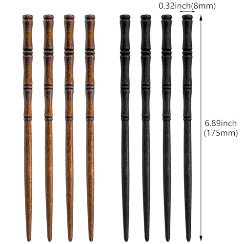 12 Pcs Vintage Wood Hair Sticks – Bamboo Chopsticks