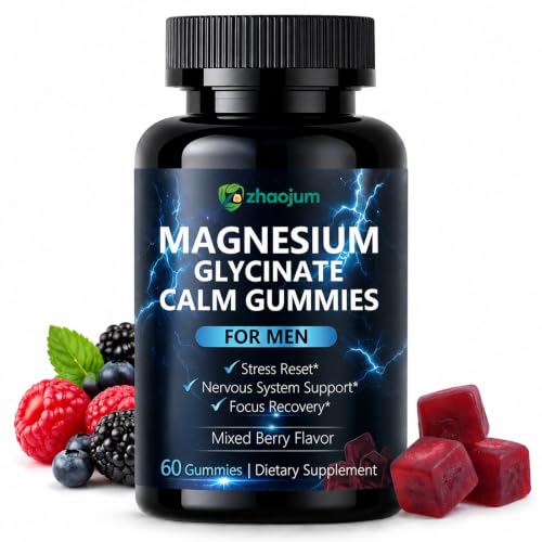 Magnesium Glycinate Gummies for Stress & Muscle Relaxation - 60 Count