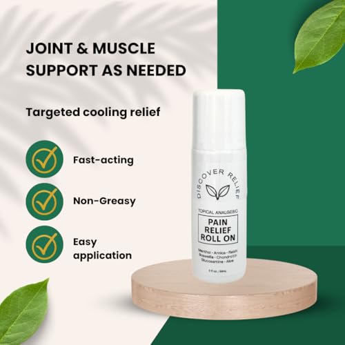 Roll-On, Fast-Acting Topical Analgesic, Natural Botanical Formula with Menthol, Arnica, Reishi, 3 fl oz, for Joint and Muscle Support