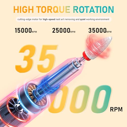 Portable Electric Nail Drill 35000RPM Rechargeable