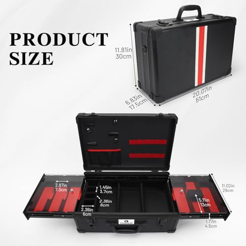 Professional Barber Case 20" Aluminum Organizer with 6 Clipper Slots
