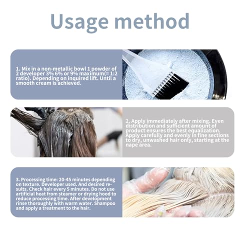 Ysnstyle Ammonia-Free Blue Fade Hair Bleach Powder Pack 50g - Dust-Free Quick Lightener