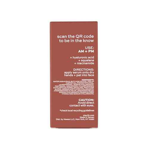 ITK Hyaluronic Acid Serum with Niacinamide & Squalane - Hydration & Plumping Anti-Aging Serum For Face - Deep Moisture Hydrating Face Serum For Sensitive + Dry Skin - Vegan + Cruelty Free, 1 Fl Oz