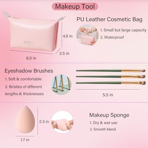 40 Earth Colors Eyeshadow & Lip Gloss Makeup Set with Cosmetic Bag for Women & Teens - Full Face Kit