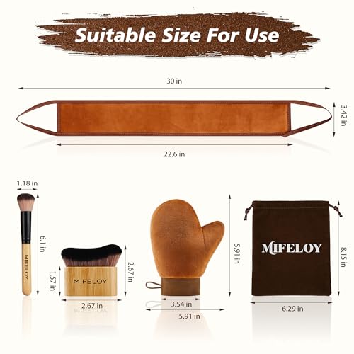 4-in-1 Self Tanning Mitt Kit with Back Applicator & Brushes