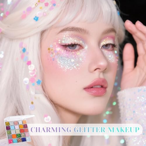 DAGEDA 25 Colors Body Glitter Palette - Face & Hair Gel