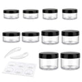 Black 10g Travel Container Set - Small Cosmetic Jars with Lids, Sample Storage