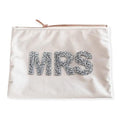 ModParty Mrs Makeup Velvet Bag | Bride Cosmetic Pouch Sparkle Letter Mrs| Bridal Shower Gift Idea Natural