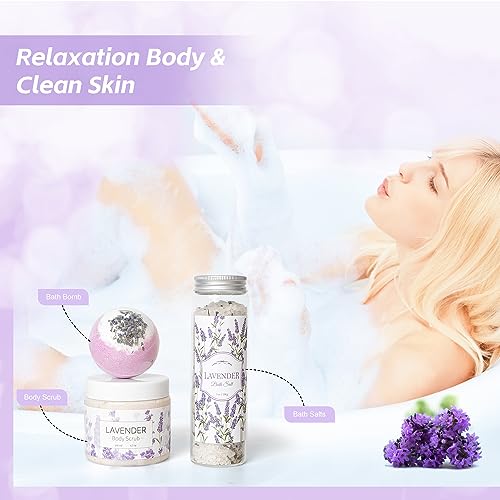 Lavender Spa Gift Set - 11 Piece Bath & Body Care Kit for Women