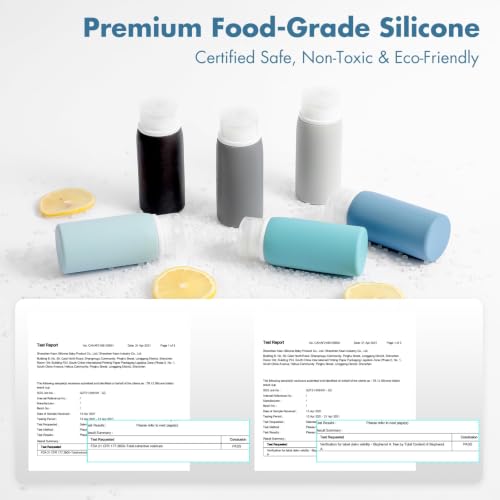 TSA Approved 3oz Travel Bottles - 6 Pack Leakproof Silicone Toiletries