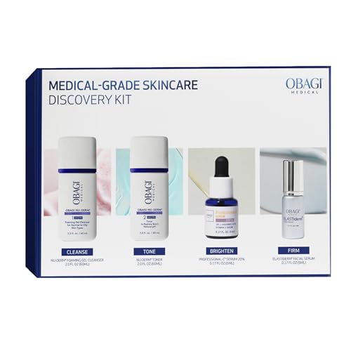 Obagi Bestsellers Travel Skincare Set ? Travel Friendly, Anti-Aging Skincare Gift Set for All Skin Types; Includes Facial Cleanser 2oz, Toner 2oz, Vitamin C Serum .17oz & Firming Facial Serum .17oz