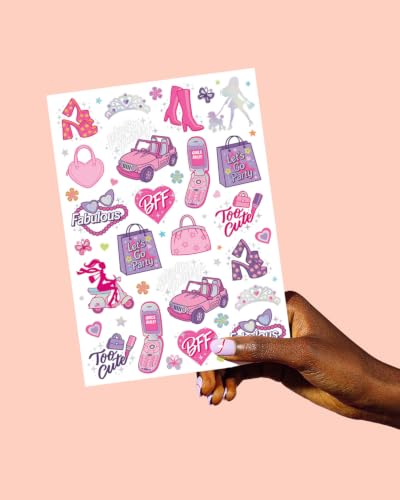 84 Pink Party Temporary Tattoos - Birthday Party Supplies